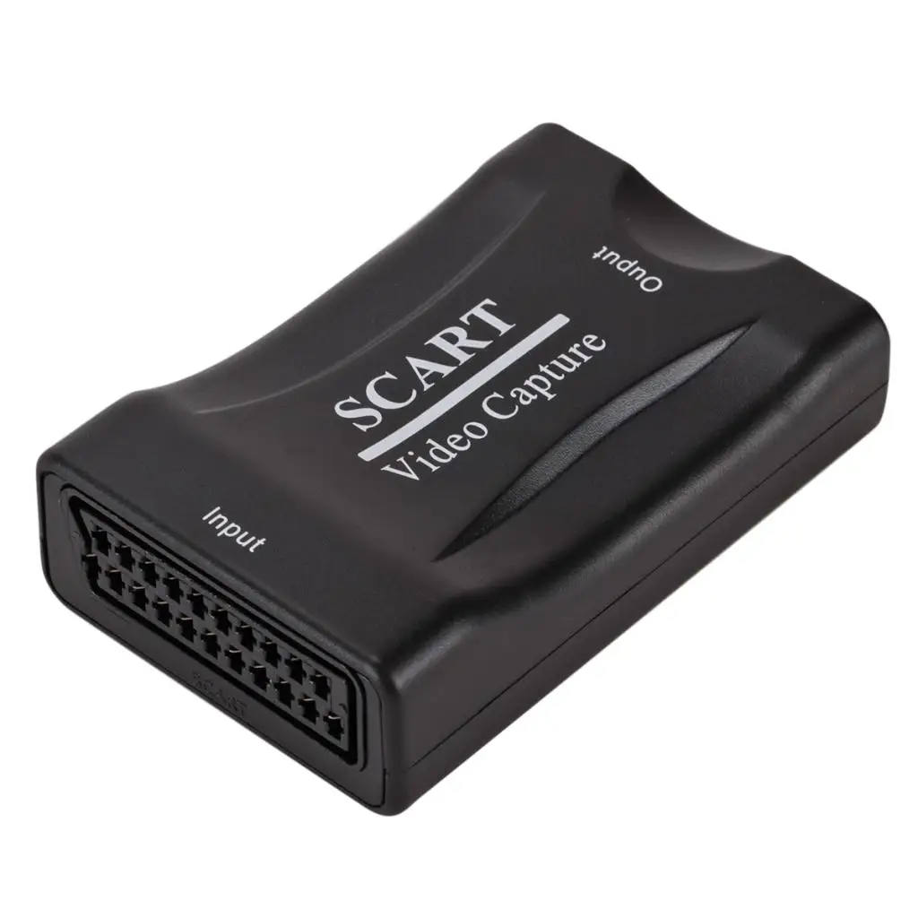 USB 2.0 SCART Video Capture Card Audio Video Adapter Converter Box for DVD Creation and Gaming Broadcast
