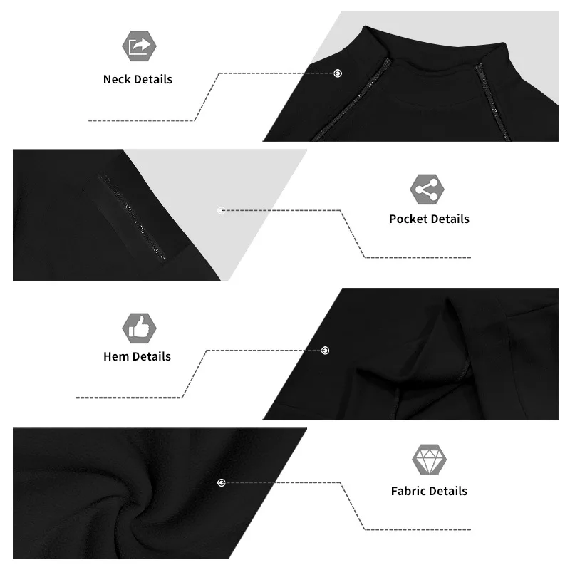 Herren Herbst-Winter Schwerlast-Fleece-Sweatshirt, Stehkragen, Doppelreißverschluss, Lose Warme Outdoor-Wander-Freizeitjacke – Detail 7