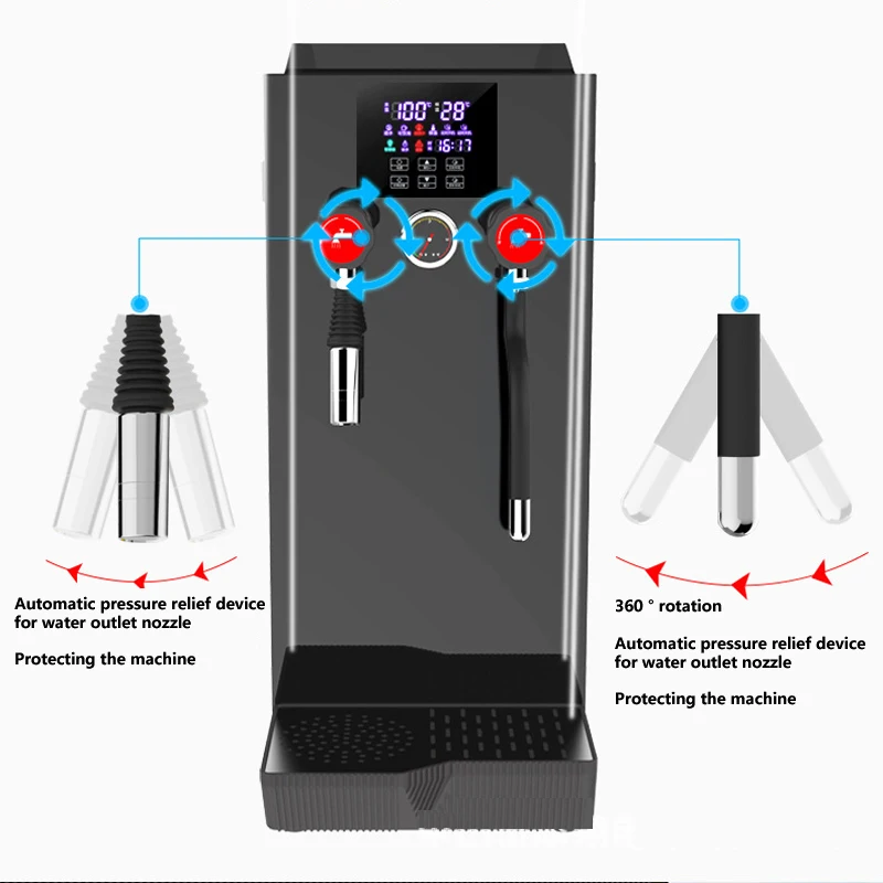 Automatic Water Boiling Machine With Steam Engine Bubble Milk Tea Shop Equipment Multi-Function Water Heater Milk Foam Machine