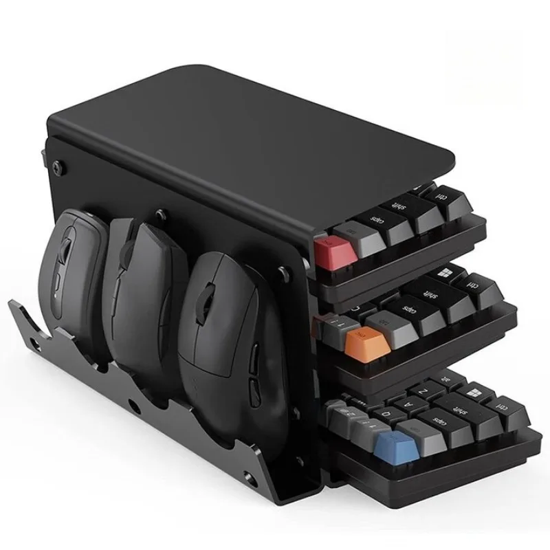 

Transparent 3-layer acrylic keyboard display stand, game keyboard, mouse, desktop tray heightened tilt bracket, mouse storage ra