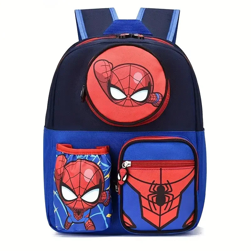Little Spider Captain America for Man Dual Shoulder Bag with Multiple Adjustable Pockets, Perfect for School, Students