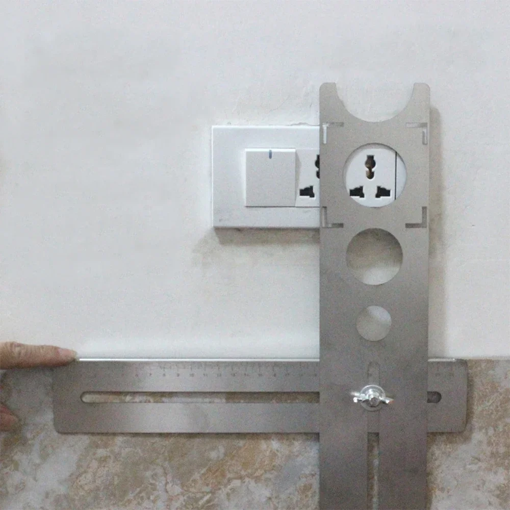 Multi-purpose Stainless Steel Punch Locator Universal Positioning Hole Opener Tile Wall Tile Glass Measuring Tool