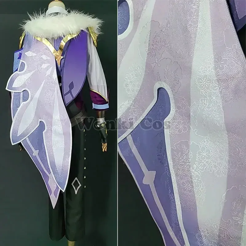 

qq34Kaeya Costume Wig Blue Long Hair Full Set for Impact Kaeya Cosplay Party Outfits High Quality Costumes