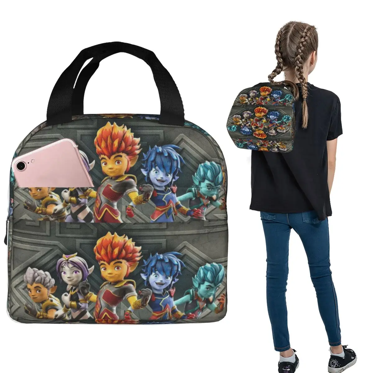 Изолированная сумка для обеда Game Gormiti для женщин и детей, герметичные коробки для еды, термосумка для ланча