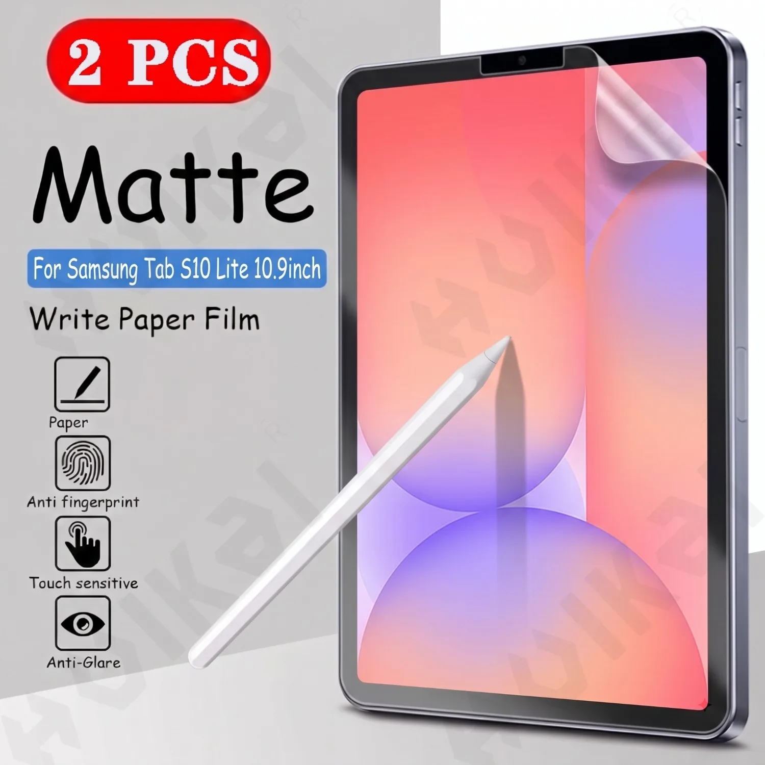 2 Pcs For Samsung Tab S10 Lite FE S9 10.9 inch Paper Feel Screen Protector Ultra Clear Soft TPU Film Sensitivity Anti-Scratch