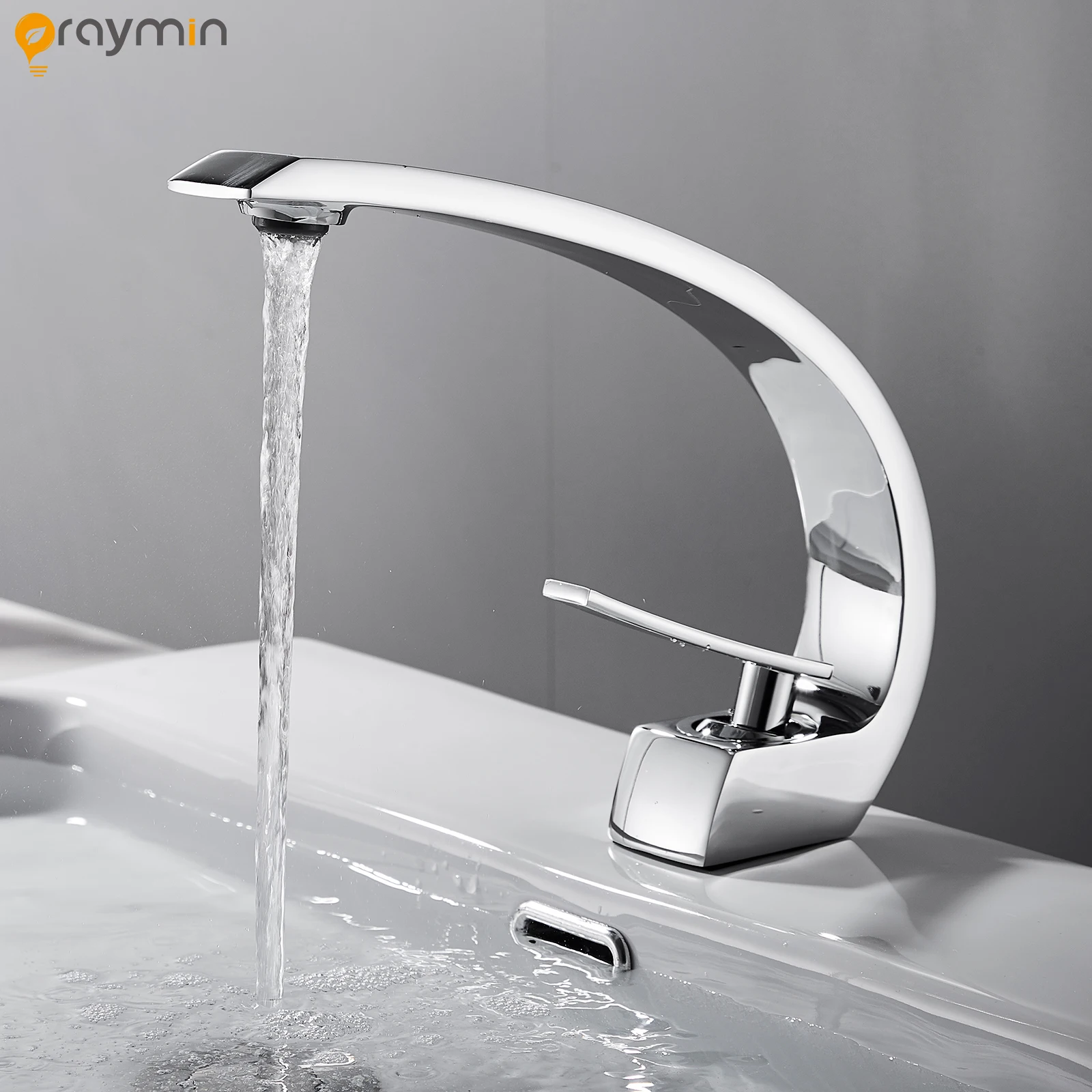 Badezimmer-Wasserhahn mit Schwanenhals, Messing-Konstruktion, Waschbecken-Wasserhahn, Einhebelmischer, 360° °   Schwenkbarer Mischbatterie für heißes und kaltes Wasser, hoher Bogenauslauf mit