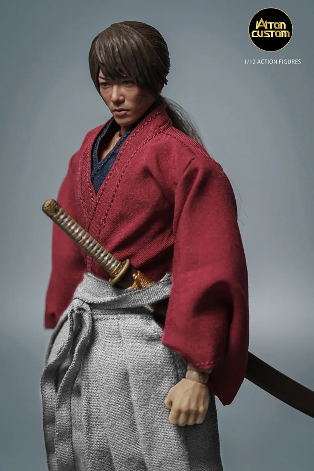 Atoncustom 1/12 Scale HIMURA KENSHIN Action Figure Normal Damaged Ver. 6-inch Samurai Male Soldier Figurine Collectible Model