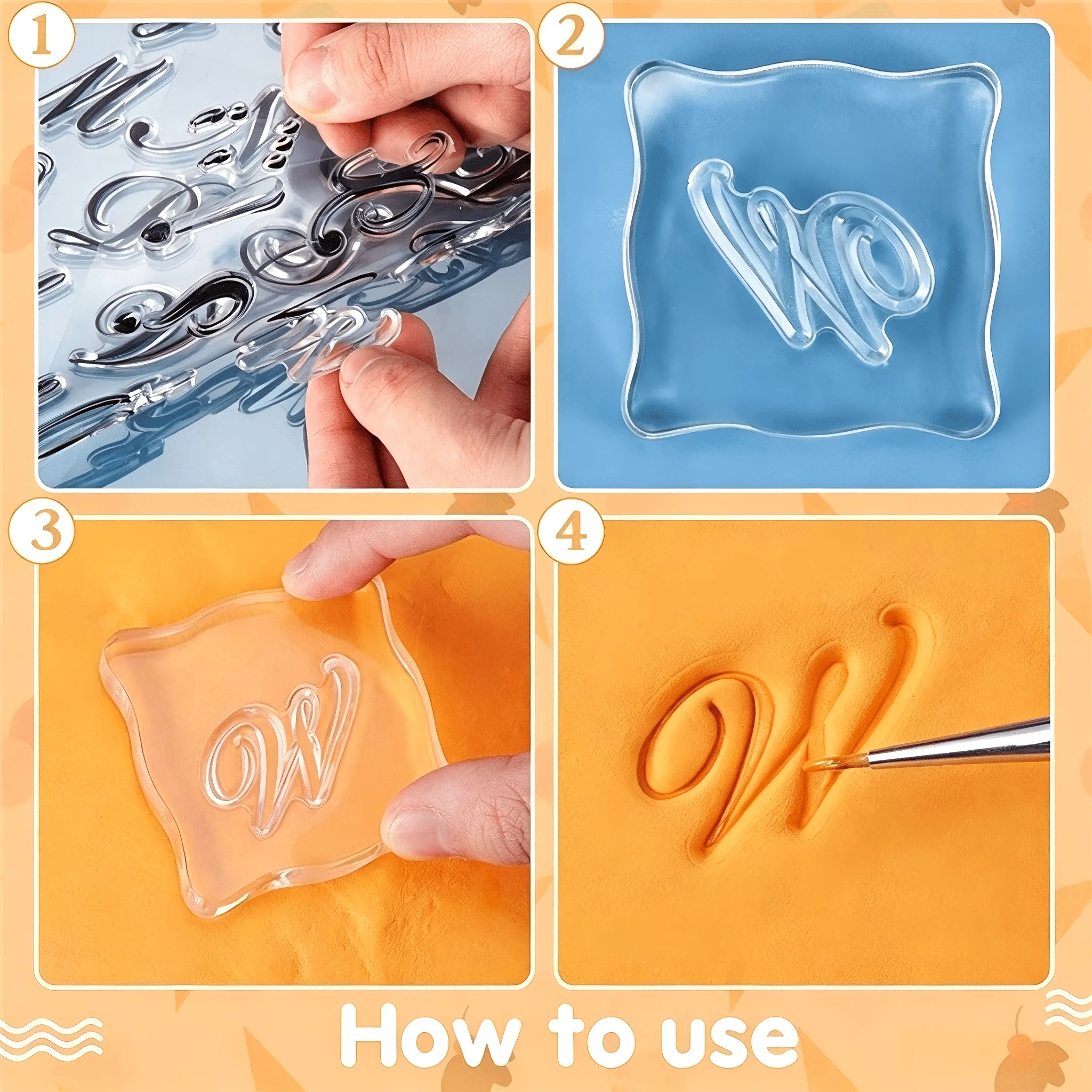 Alphabet Letter Fondant Stamps Set, Reusable Cookie Cake Decorating Embossing Tools, Uppercase Lowercase Numbers Symbols, Baking