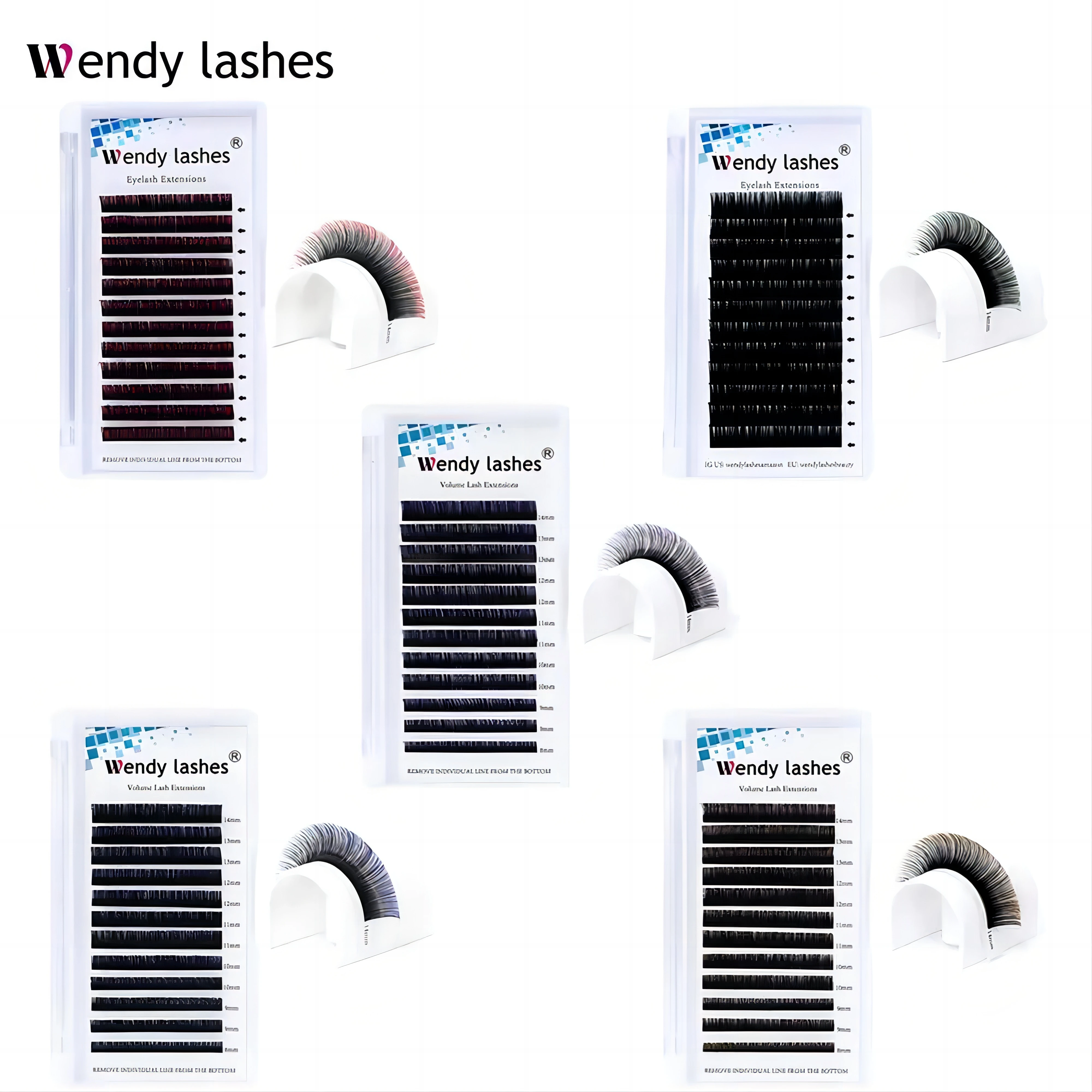 WendyLashes Eyelashes Makeup Mink Lashes Ombre Color Purple Blue Gradient Color Eyelash Extension Premium Faux Cils Soft Mink