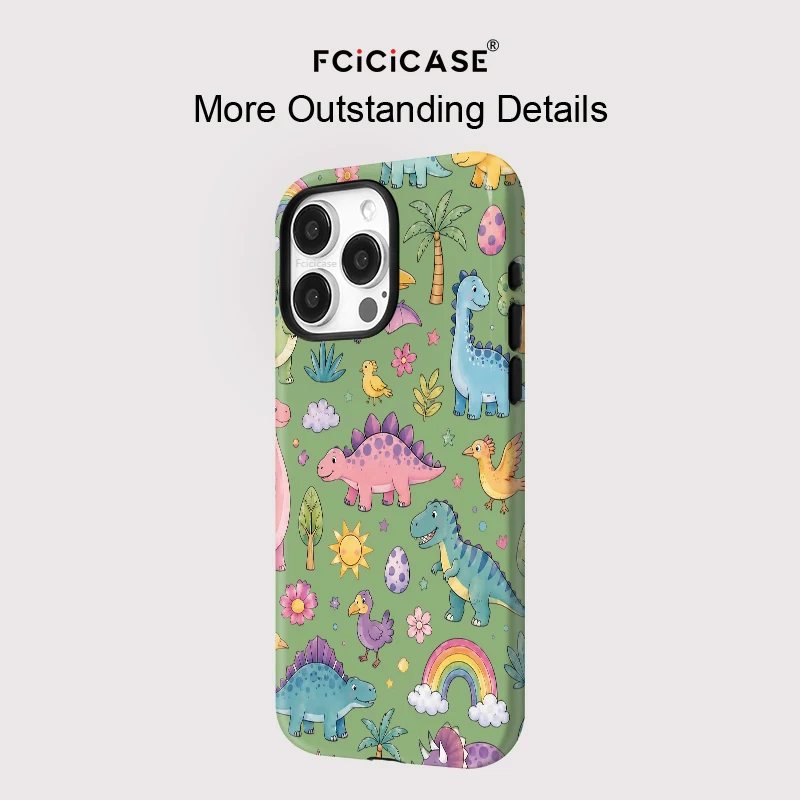 Fcicicase Matte Phone Case For iPhone 17 Air 16 Pro Max 15 14 Plus 13 12 Dinosaur Animals Pattern Magnetic For Magsafe Cover - view 5