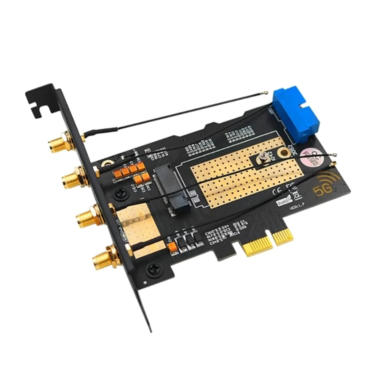 

M.2 B Key USB 3,0 и PCIe 5G Dual Bus 5G-карта адаптера WWAN, карта адаптера для рабочего стола с 4 антеннами, слоты для SIM-карт