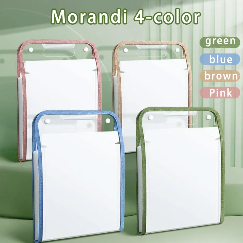 1pc 13-Grid A4 Size Portable Vertical Organizer Bag Accordion Folders 13 Pocket Plastic Expanding File for Student Test Paper