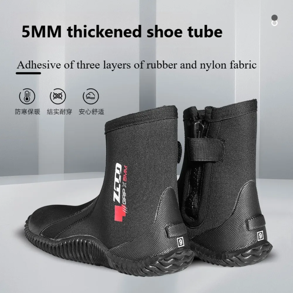 

Fanceey Men's and Women's Diving Boots 5mm Snorkeling Shoes Mid Top Zipper Closed Creep Shoes Anti Slip Beach Shoes