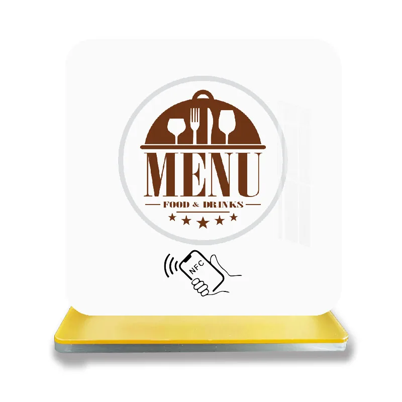 Online Menu NFC Contactless Stand - Acrylic Plastic Sign Laser Printed