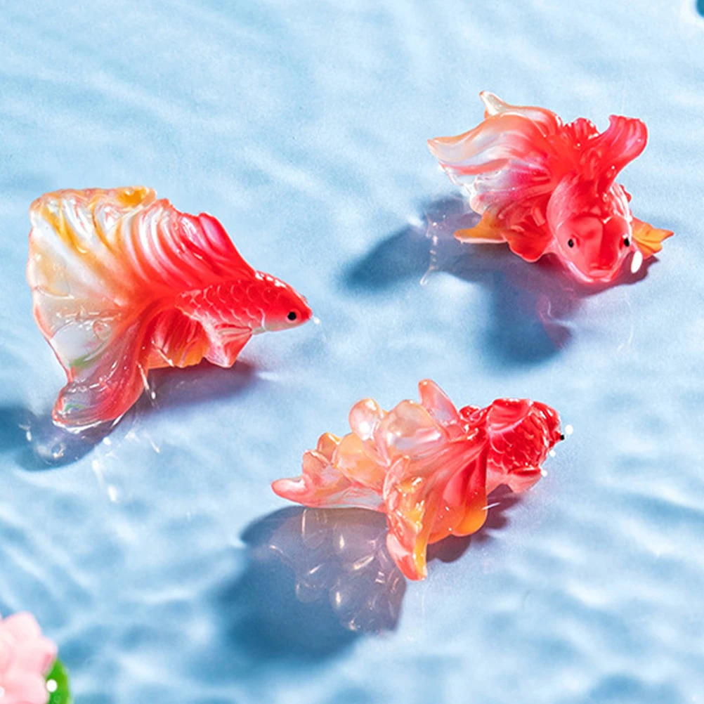 

3pcs Resin Goldfish s Micro Koi Ornaments Fish Tank Decorations Desktop Miniature Aquarium Accessories Sturdy Mini Sea