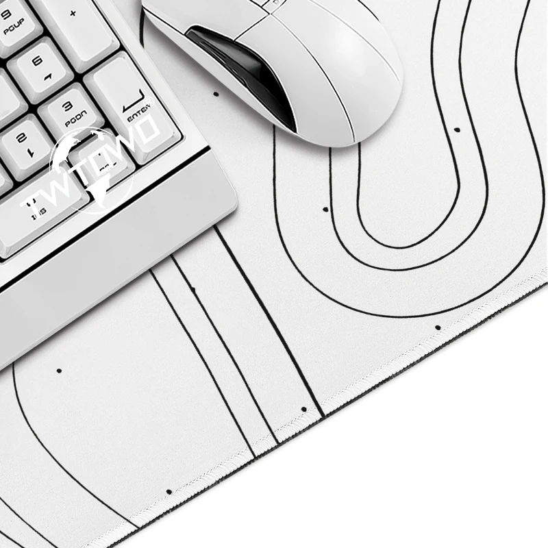 Mouse Pad White Contour Lines Gaming printon demand Home HD Mousepad XXL Mouse Mat Carpet Natural Rubber Office Accessories