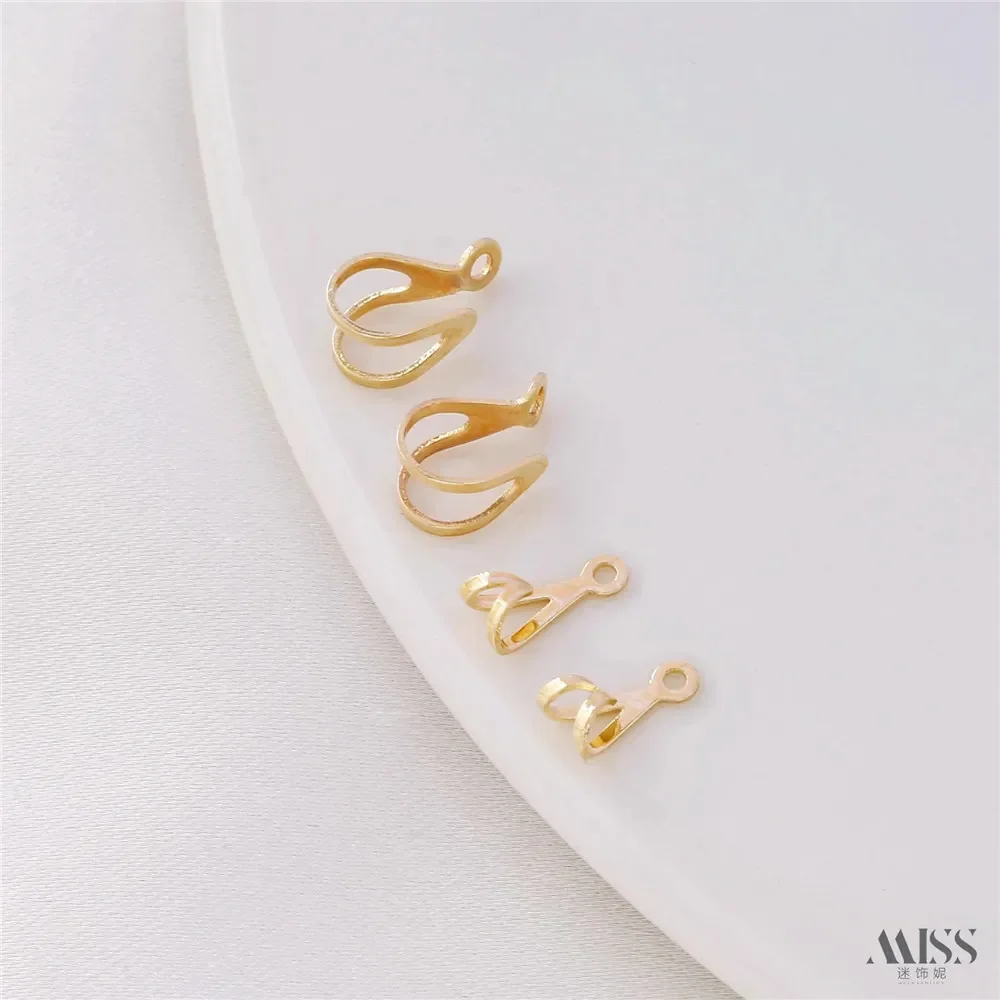 

14K Gold Color Live Pendant Buckle Leather Rope Buckle DIY Braided Bracelet Necklace Pendant Accessories