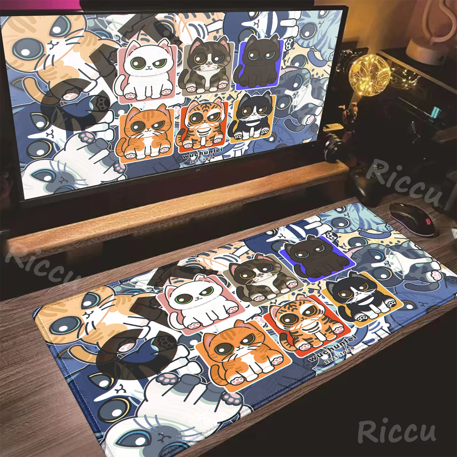 

Cartoon cute cat Gaming Accessory Mousepad Rubber Desk Mat Game Mouse Pad Large Mouse Mat Desk Pad Keyboard Mat Design Table Rug