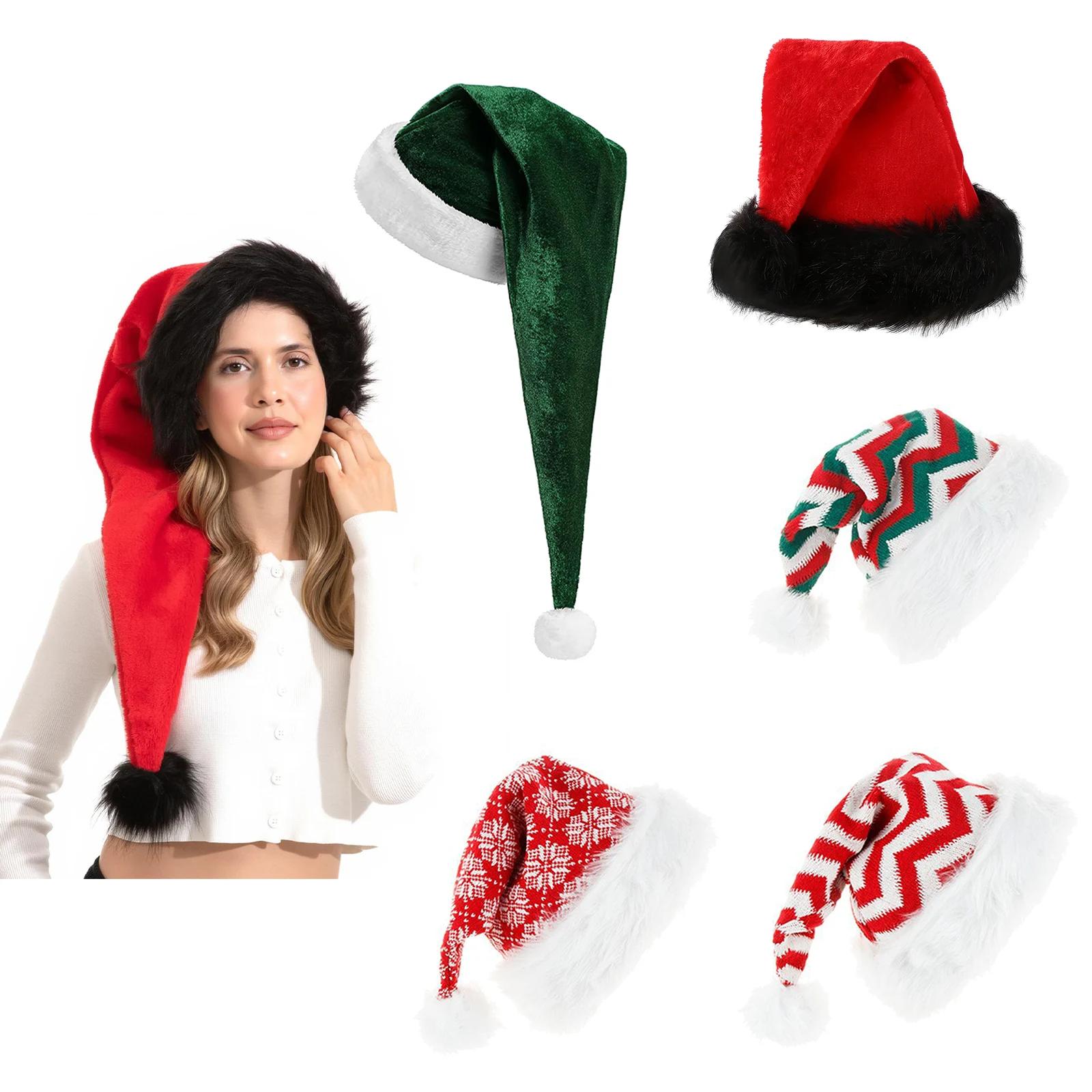 1Pc Christmas Hat Santa Hat fo - Santa Hat Plush review and price