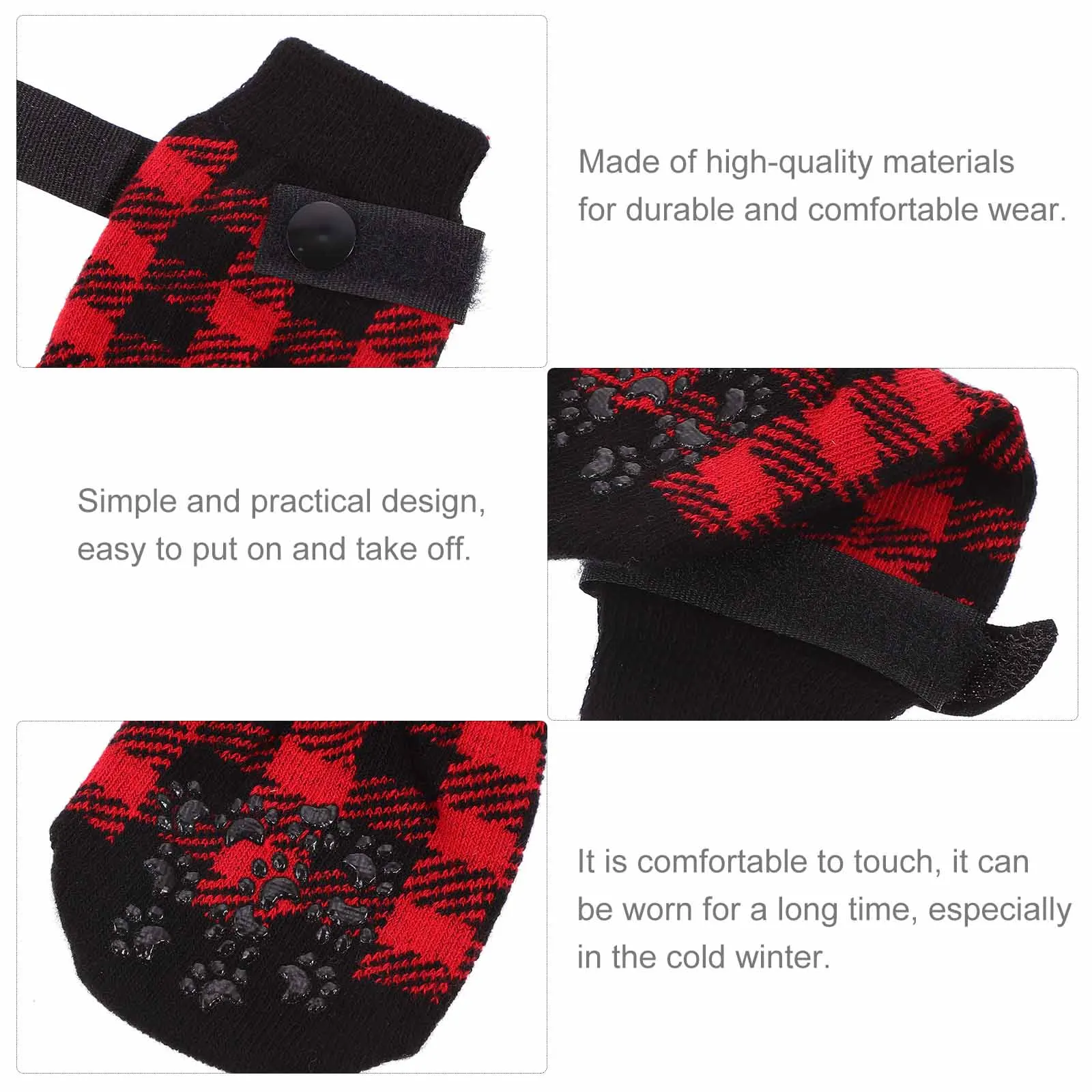 4 قطعة جوارب الكلب المضادة للانزلاق عيد الميلاد نمط الحيوانات الأليفة باو حماة الأحذية الدافئة لحماية الطقس البارد جوارب الكلب
