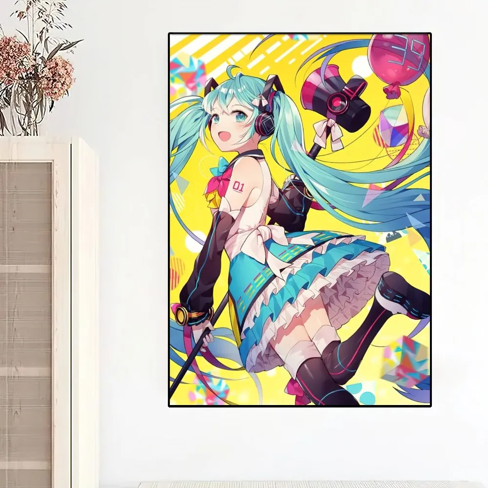 Bilibili H-Hatsune Miku Cute Poster Painting Wall Pictures For Living Room Decor Sticker