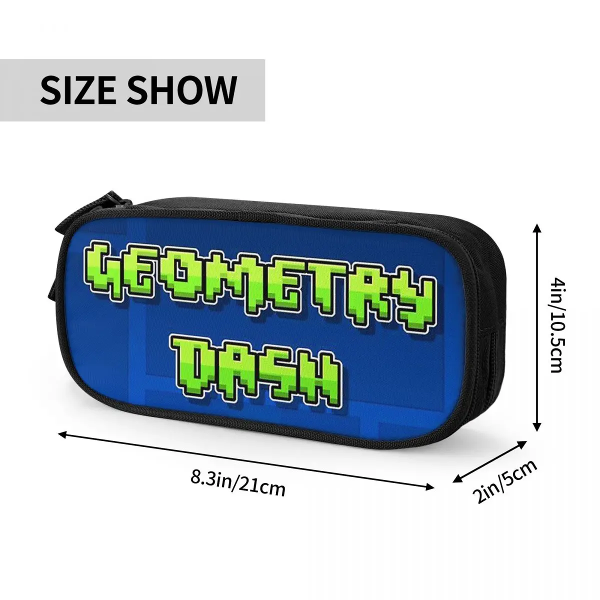 Video Game Geometry Dash Pencil Cases for Students School Pen Box Pencil Bag Large Capacity Pencil Pouch