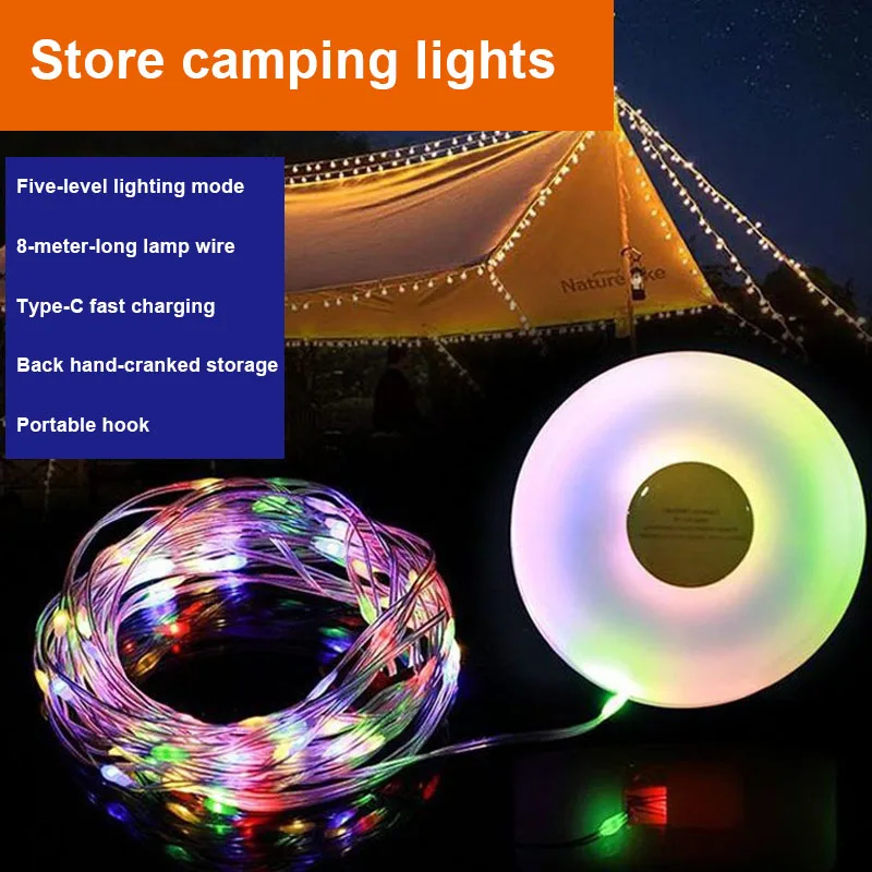 

LED String Lights 8M Silver Wire Garland Light Waterproof Fairy Lights For Christmas Wedding Holiday Party Decoration camp