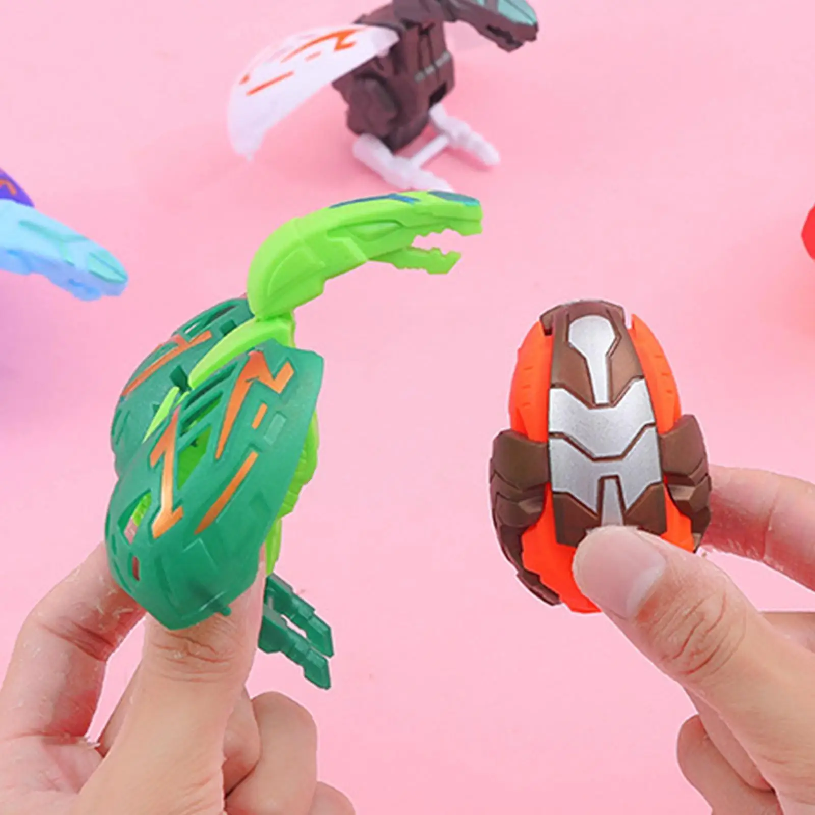 10PCS Monster Dinosaur Robot Toys For Children Deformation Dinosaur Robot Eggs AutomaticTransform Twisting Boys Girls Gifts