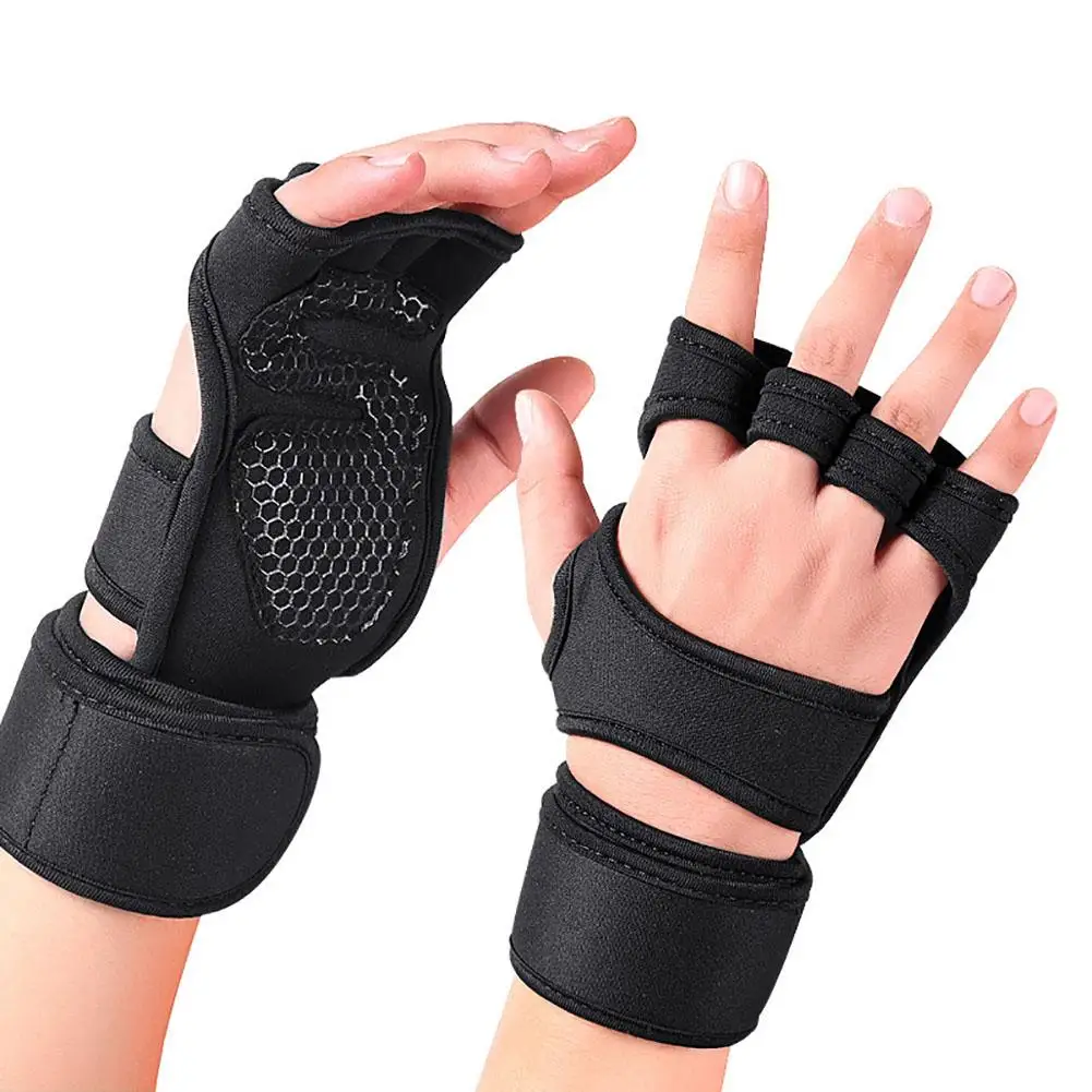 Guantes Protectores de mano y muñeca para hombre y mujer, manoplas de entrenamiento resistentes al desgaste, levantamiento de pesas, pal-m, 1 par