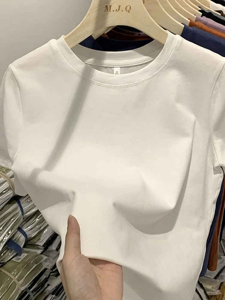 Women T Shirt Girls T-Shirt Woman Clothes Tops Cotton Tshirt Female Short Sleeve Spring Tee Sexy Y2k Top White image 3
