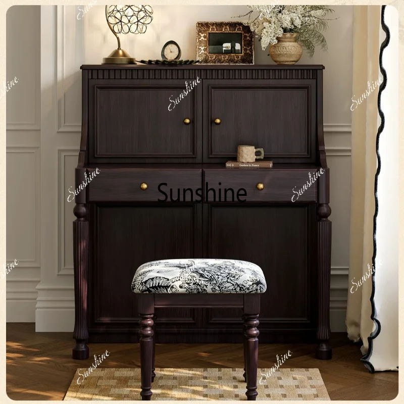 Furniture American retro small apartment bedroom piano dresser master bedroom solid wood