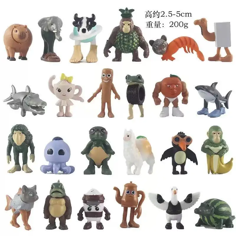 14-24Pcs Italian Brainrot Tung Tung Sahur Figures Tralalero