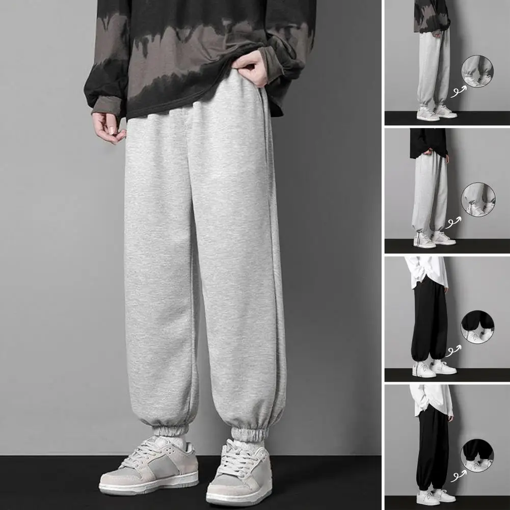 Spring Sweatpants Deep Crotch Ankle-banded No Constraint Plus Size Jogging Men Spring Pants Men Fall Trousers Exercise