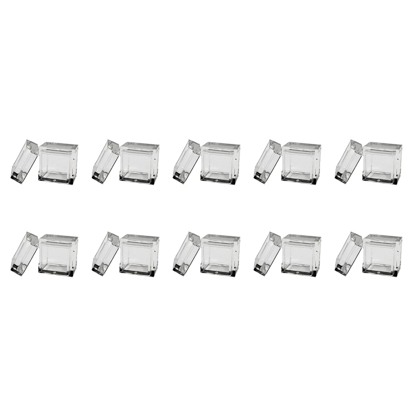 20Pcs Acrylic Box Trays For 0.39Inch 10Mm Elements Cubes Clear Case Periodic Table Bracket For Elements Collections