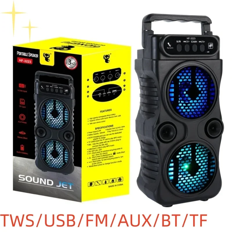 100W High Power Portable Outdoor Karaoke Bluetooth Speaker Stereo Surround Music Center Square Dance Soundbar Speakers with TWS