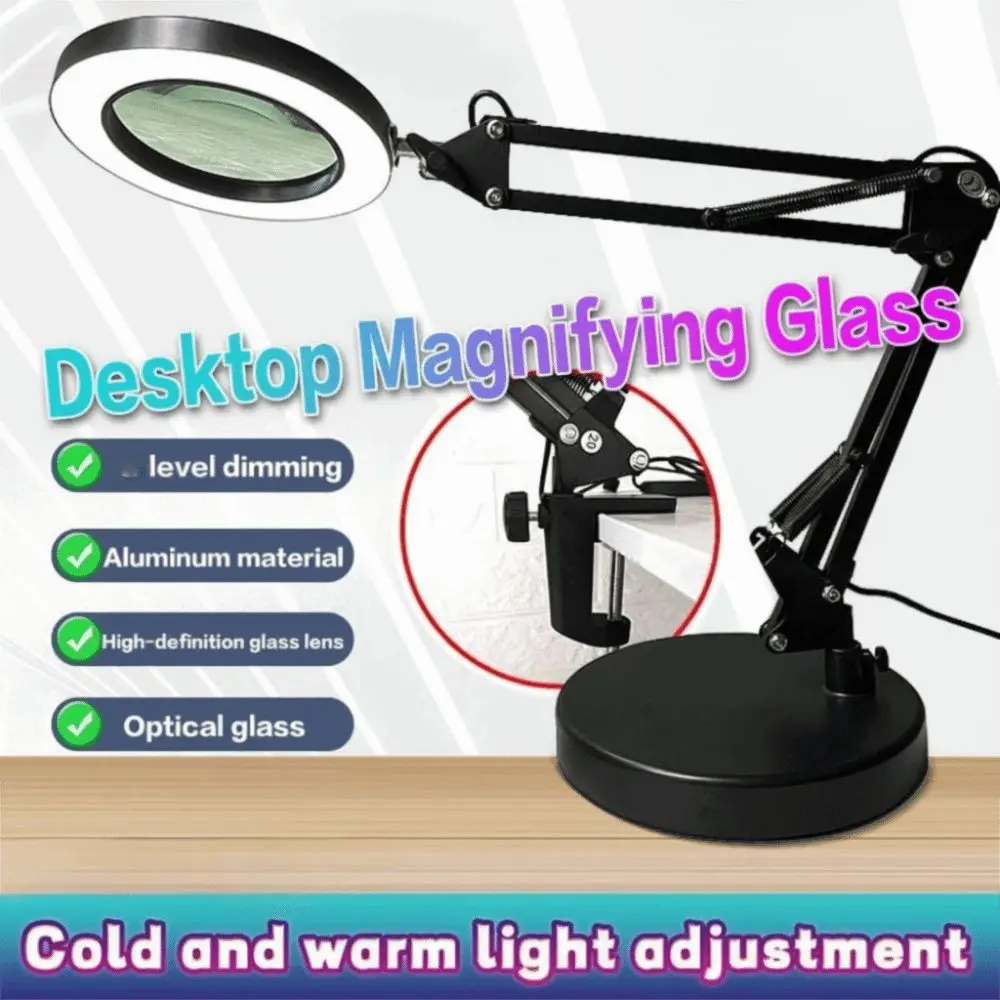 المحمولة سطح المكتب المعدني LED مصباح الذراع الطويلة للطي القراءة مصباح 10 أوضاع يعتم قابل للتعديل حماية العين مصباح المنزل