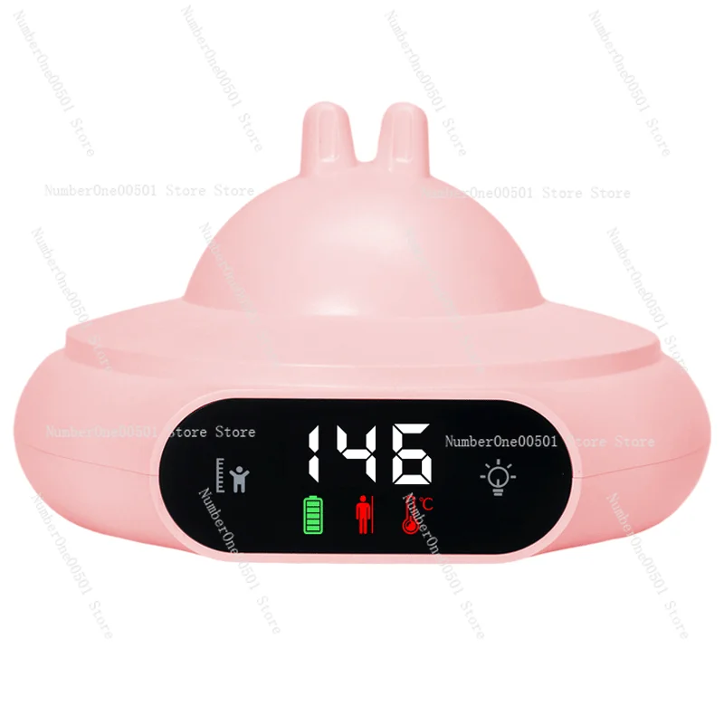 

New parent-child infrared height measuring instrument Human body induction temperature display Soft light night light height
