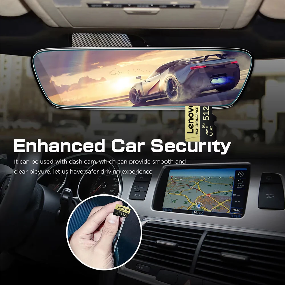 Lenovo 2TB SD Memory Card V30 128GB Micro TF/SD Card Class 10 High Speed Flash Memory Card 512GB 256GB SD Card For Camera Phone