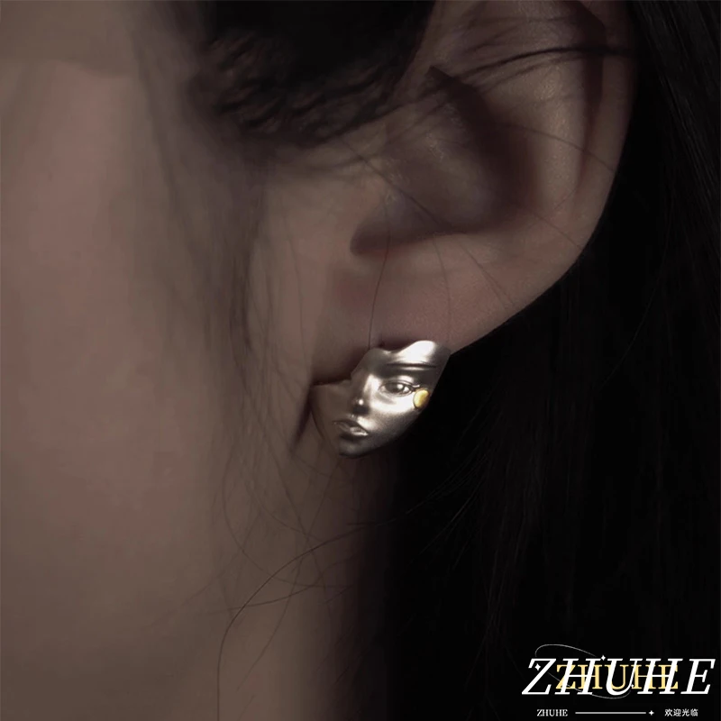 

Fashion Mask & Hand Studs Jewelry Accessories for Men and Women - Artistic 3D Shaped Earring, Creative Event Ornaments, Trendy D