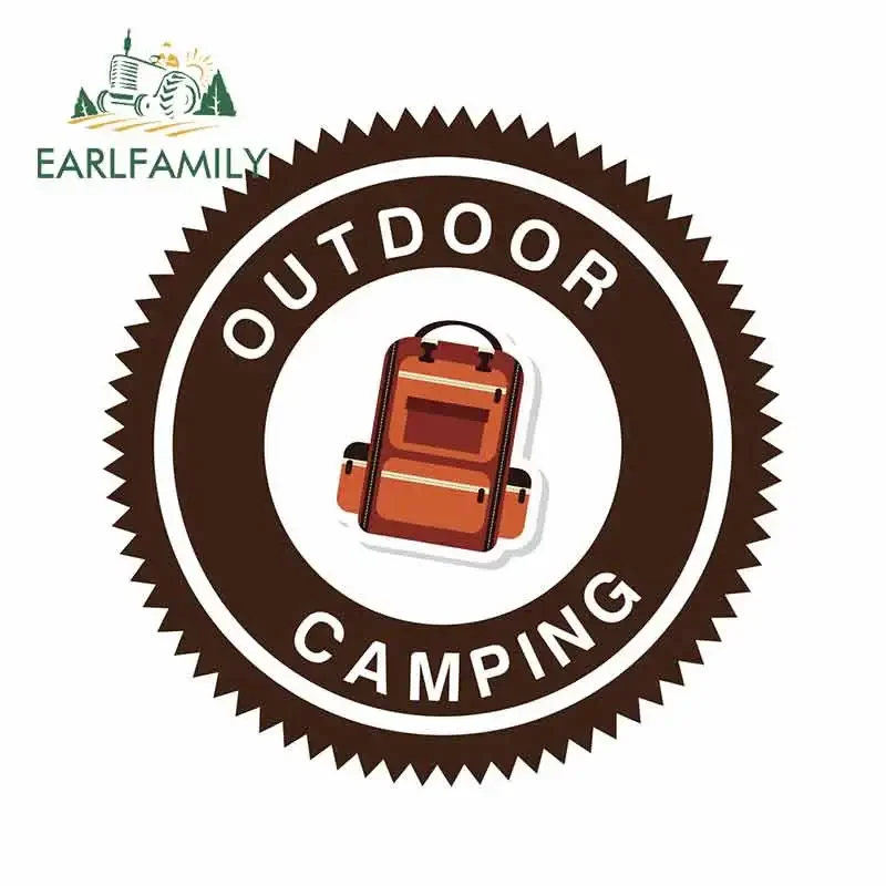 EARLFAMILY 13cm X 12.9cm For Forest Camping Graffiti Sticker Vinyl Car Wrap 3D Funny Car Stickers Waterproof Scratch-proof Decal