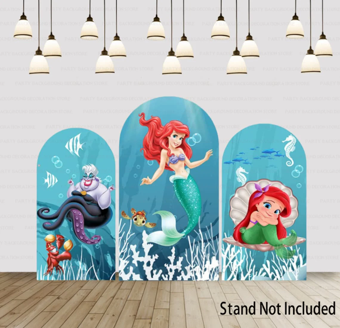 Disney Baby Little Mermaid Undersea Princess Arch Cover Photo Backdrop  Photography Background Birthday Party Decor Background