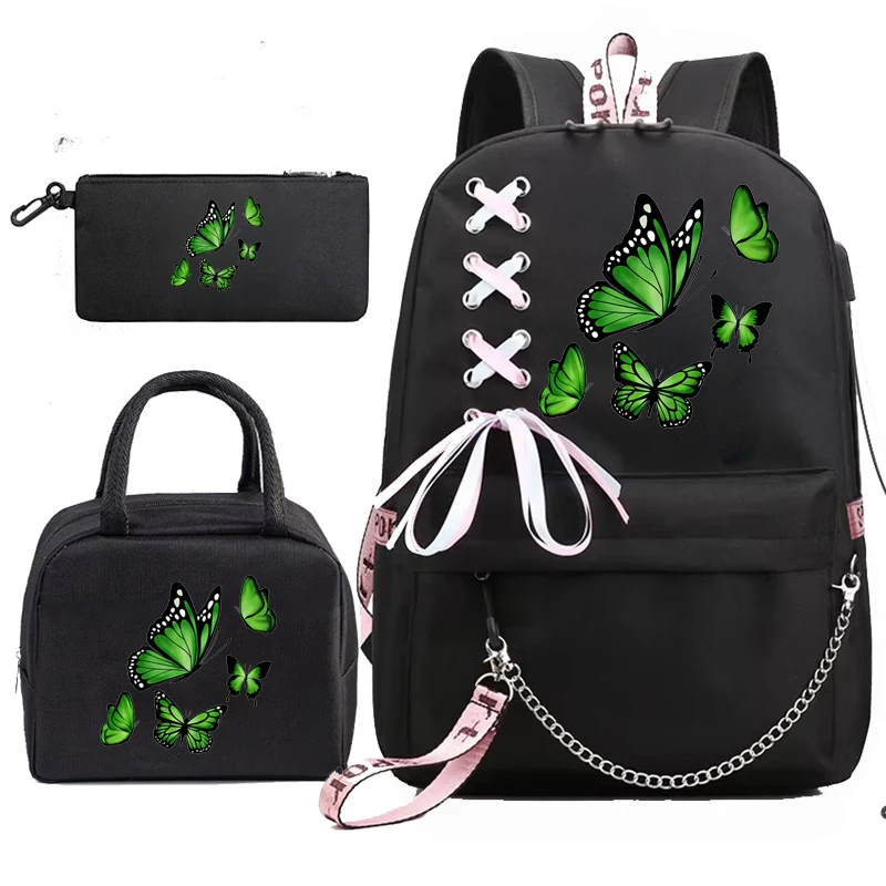 

New Fashion Bagpack Back To School Backpack Bags Watercolor Butterfly Anime Students College Backpack Bookbag Mochila Bookbag