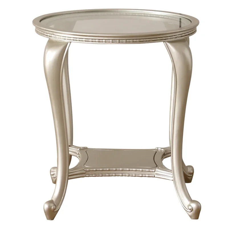 

FG10**French light luxury solid wood edge table modern simple living room sofa small coffee table champagne gold