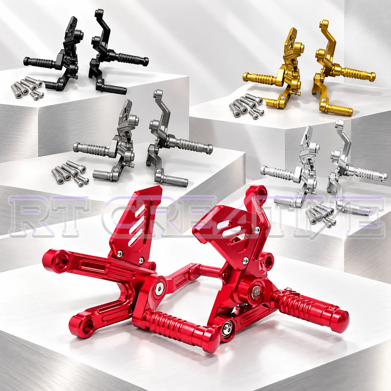 Adjustable Rearsets Raise Footpeg Assembly Foot Rest Pedal Fit QJMOTOR SRK921RR Motorcycle Parts