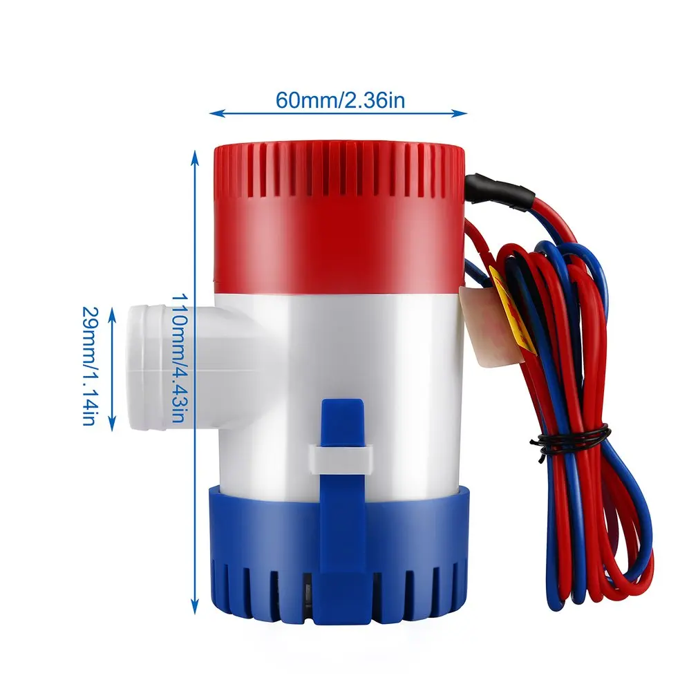 12V Vacuum Water Pump Submersible Marine Boat Bilge Pump 1100GPH Water Pump Used In Boat Seaplane Motor Homes Houseboat