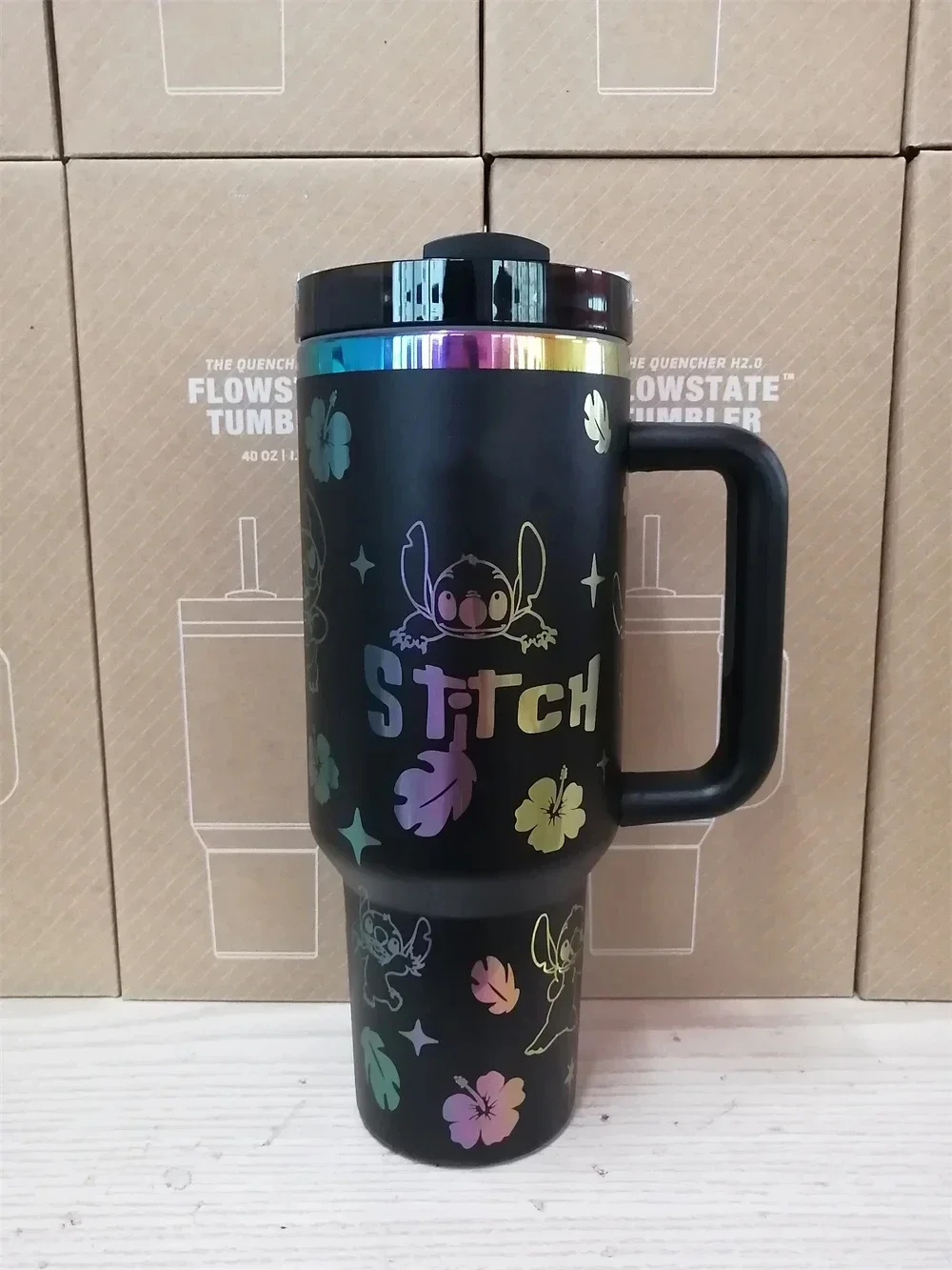 2024 Miniso Stitch 40oz H2.0 FlowState Tumbler Insulated Thermal Coffee Cup Stainless Steel Travel Mug Large Capacity Gift