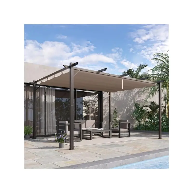 

Patio Pergola Gazebo - Outdoor Canopy for Garden, Deck, and Backyard with UV Protection and Adjustable Curtains