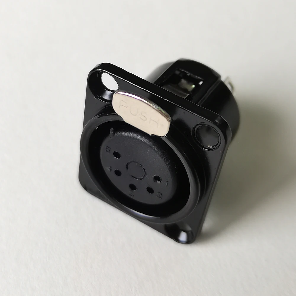XLR 3-Pin 4-Pin 5-Pin Stecker Buchse Panelanschluss Audio-Mikrofon-Verbinder Schwarz Silber Vergoldet Kupferkontakt XLR Metallsockel – Detail 15