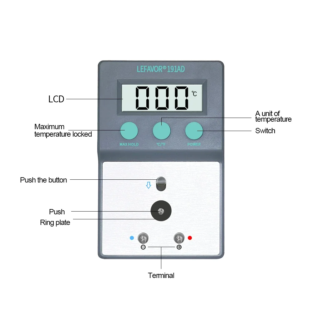 Przenośny tester temperatury grotu lutownicy lutownica pistolet pneumatyczny piec lutowniczy Tester kalibracji temperatury 0-800 ℃