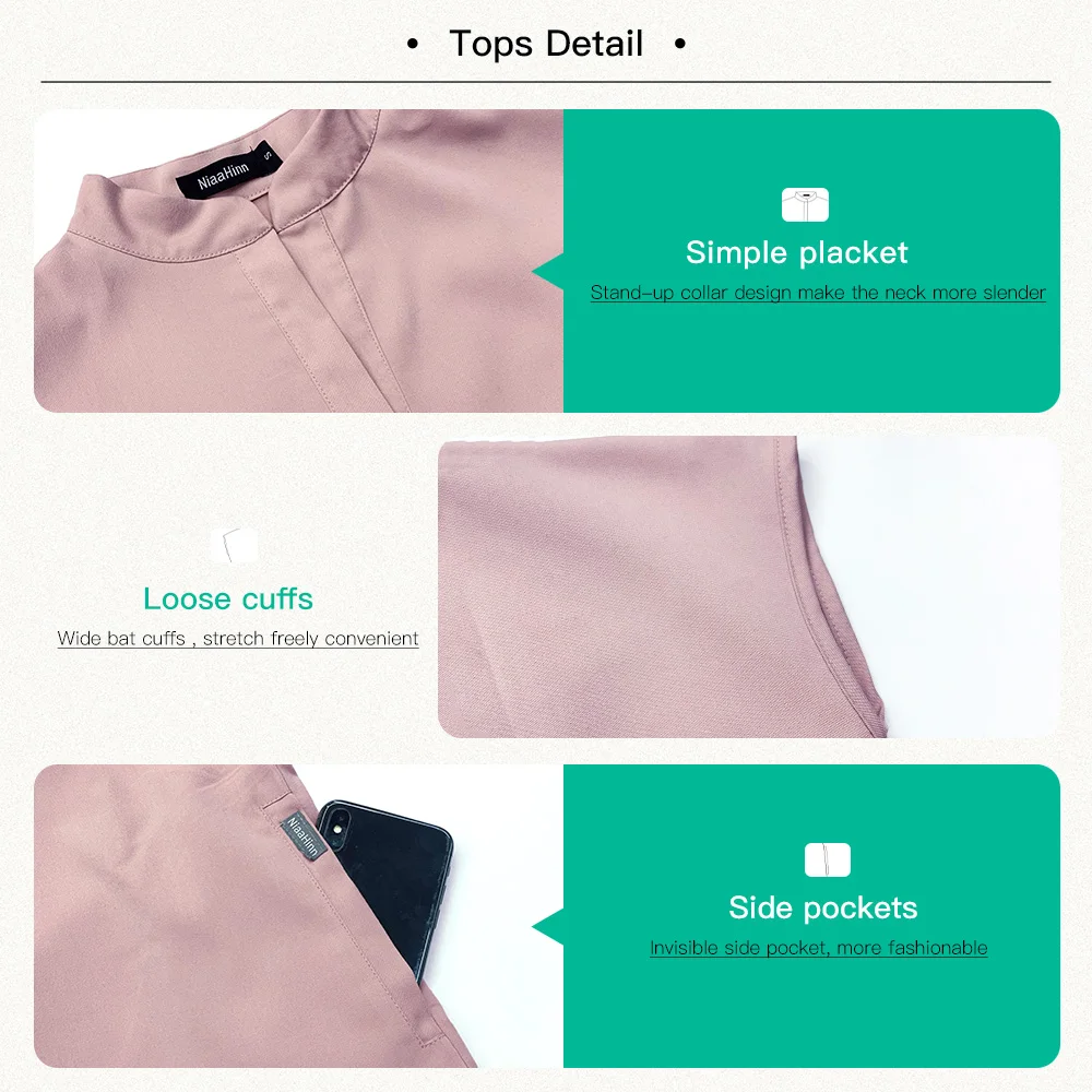 Clinic Scrub Tops+Jogger Pant Set Medical Uniform Women Hospital Doctor Work Clohtes Nurse Accessories Beauty Salon Spa Workwear